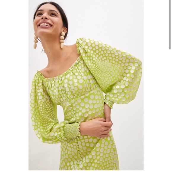 ✨ Anthropologie Meryl Midi Dress Sz M - Picture 2 of 6